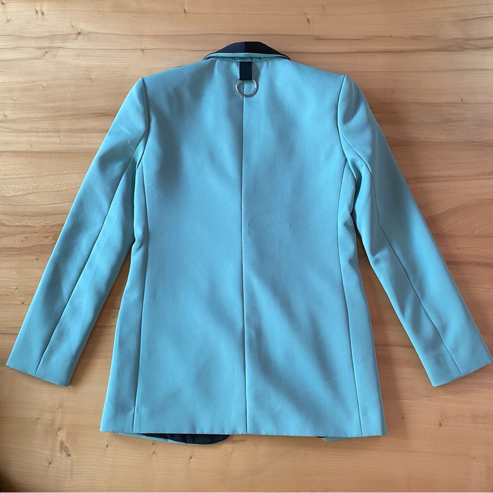 EUC Tibi Techy Twill Green Tuxedo Blazer with Black Lapel - Picture 6 of 7